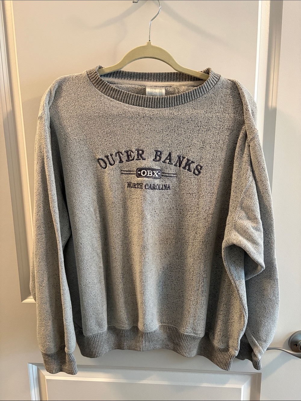 Outer Banks Embroidered Crewneck Sweater - Gray
